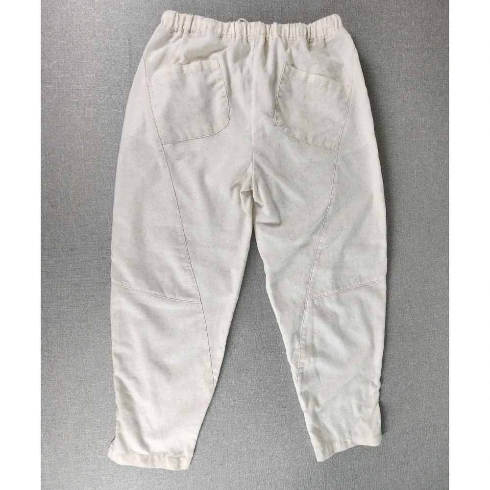 Coofandy Cream Multi-Paneled Cotton Lounge Pants Mens Large Gorpcore Minimalist